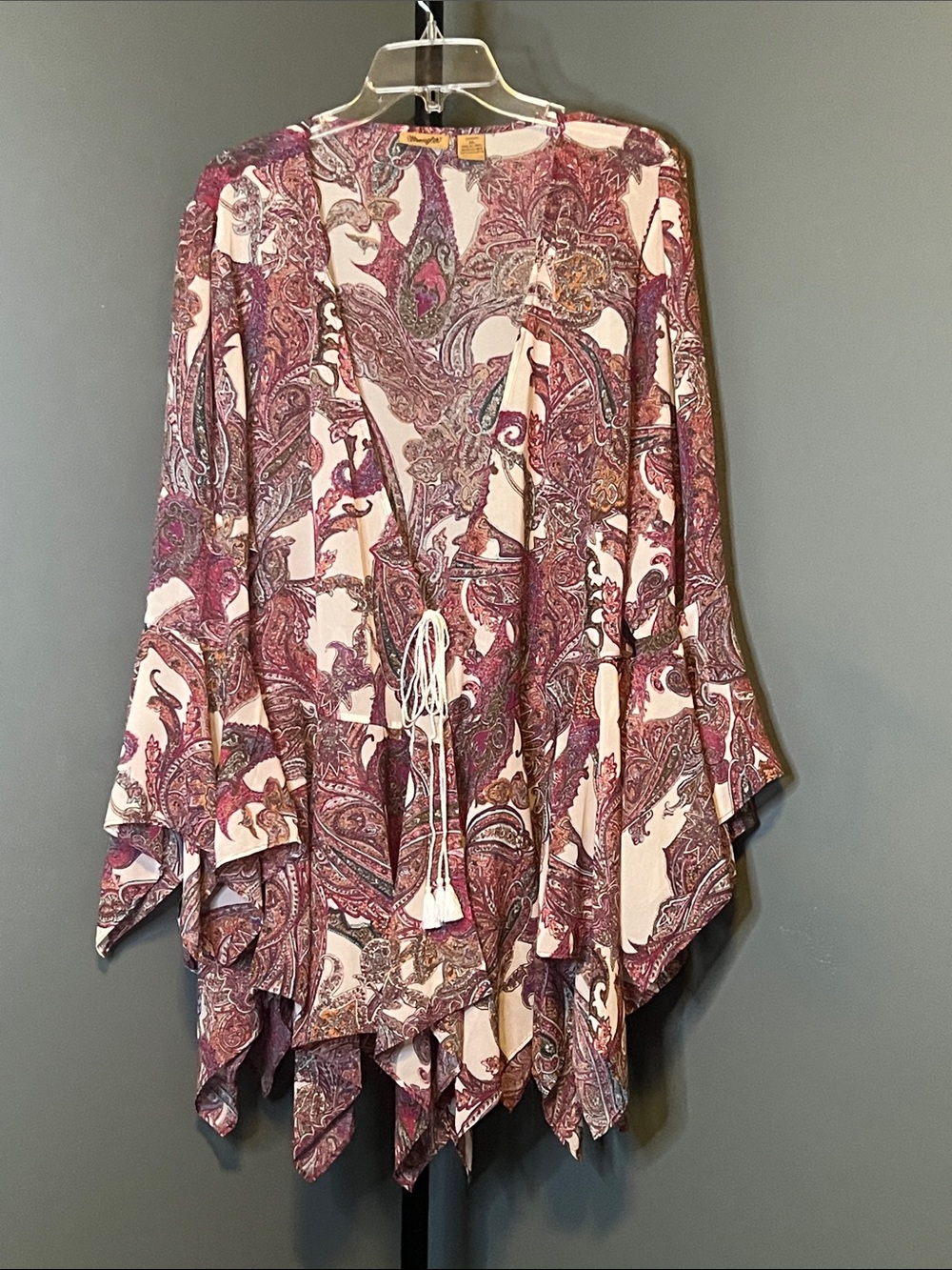 Wrangler Paisley Open-Front Poncho Jacket - Multi colors NWOT